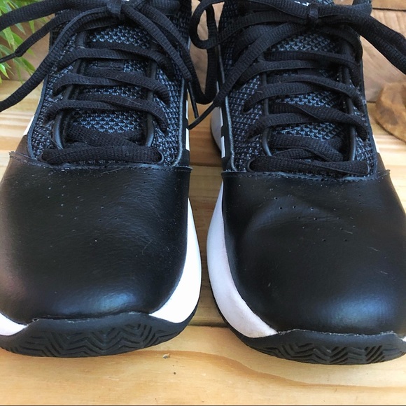 Adidas black and white mid basketball shoes - Picture 3 of 8